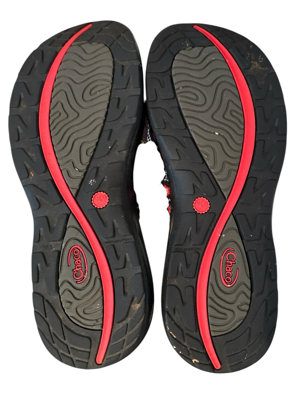 Chaco Women’s Z/Cloud Black Sandals with Pink and Blue Patterned Straps W8 - Picture 6 of 7